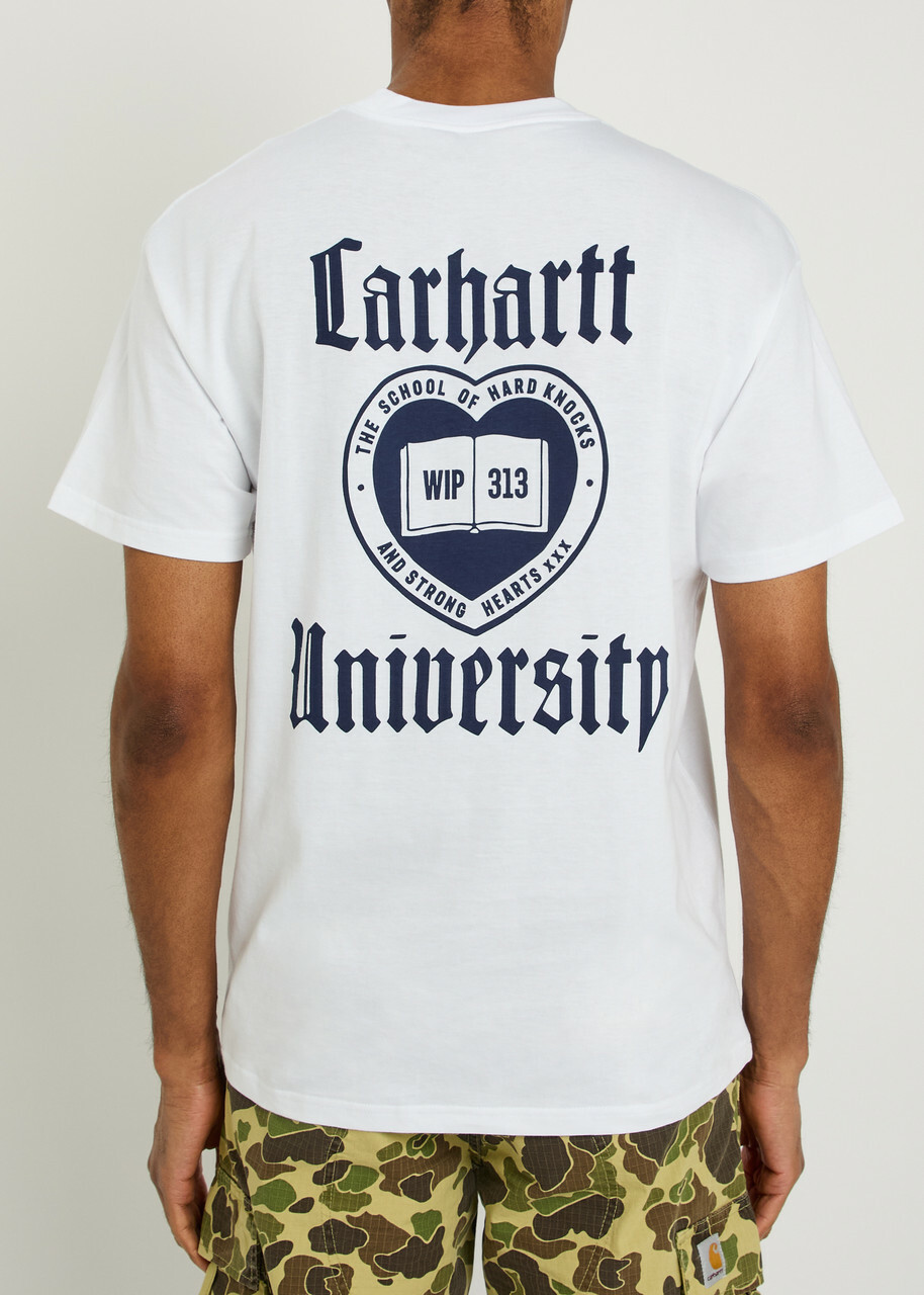 Carhartt Wip Schooling Logo-embroidered Cotton T-shirt White