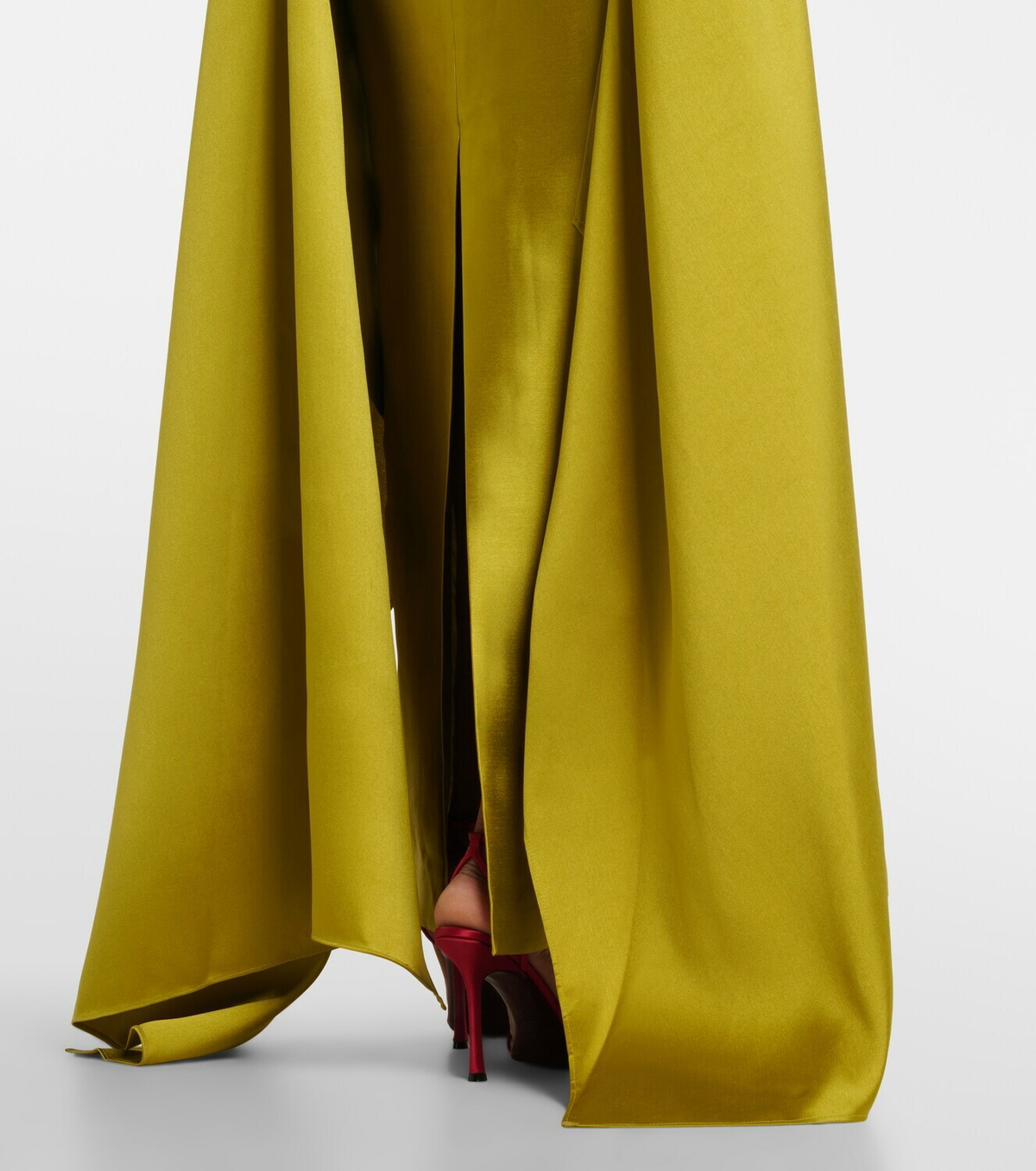 Solace London Draped strapless satin gown