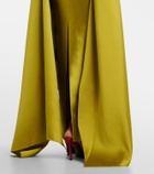 Solace London Draped strapless satin gown