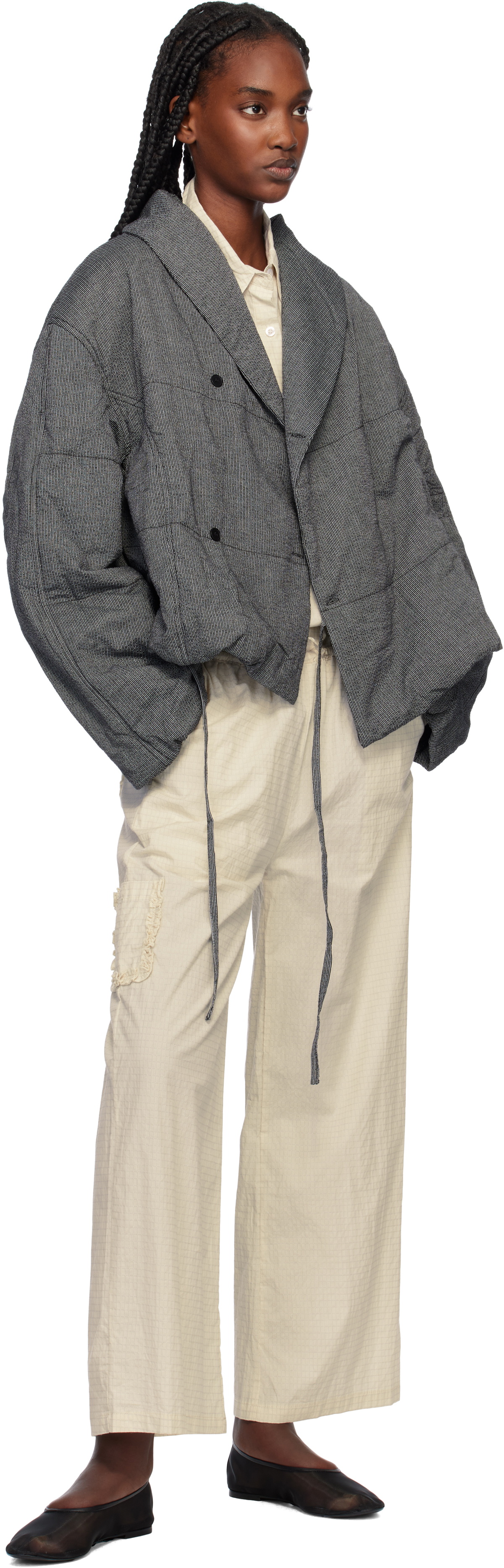 Deiji Studios SSENSE Exclusive Black & White Bubble Jacket