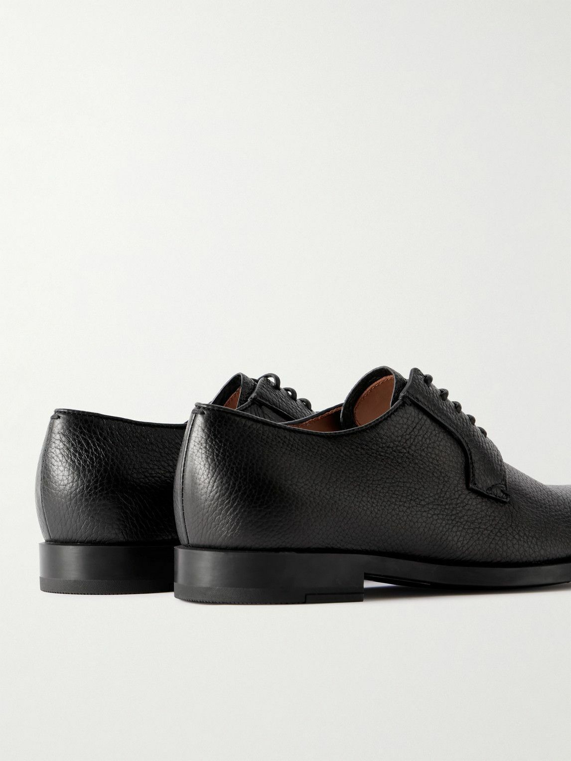 Zegna - New Classic Flex Full-Grain Leather Derby Shoes - Black