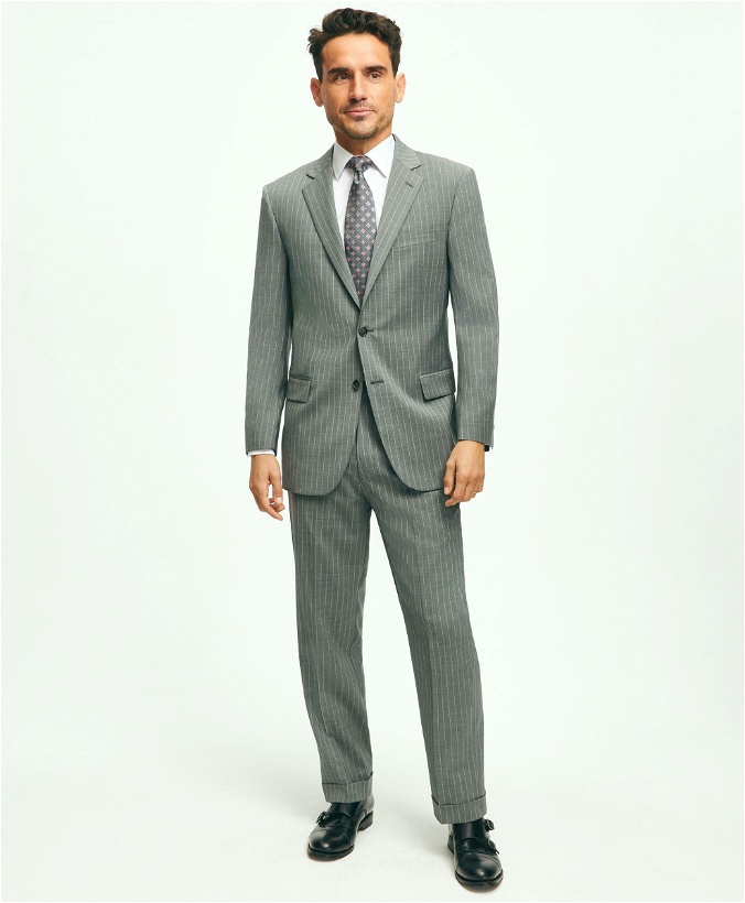 Photo: Brooks Brothers Men's Madison Fit Wool Pinstripe 1818 Suit | Grey