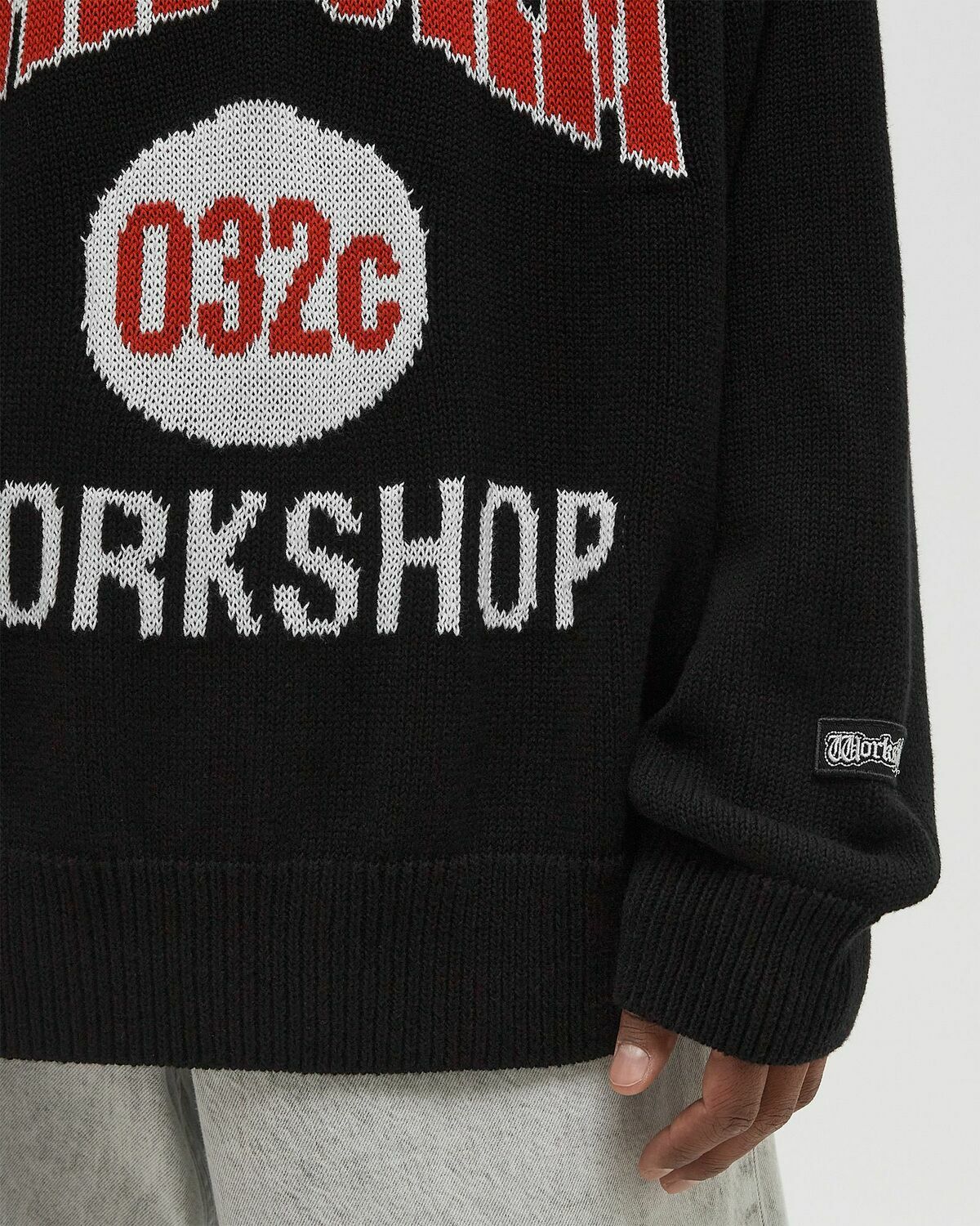032c LUCKY STRIKE HOODED KNIT Black Mens Pullover