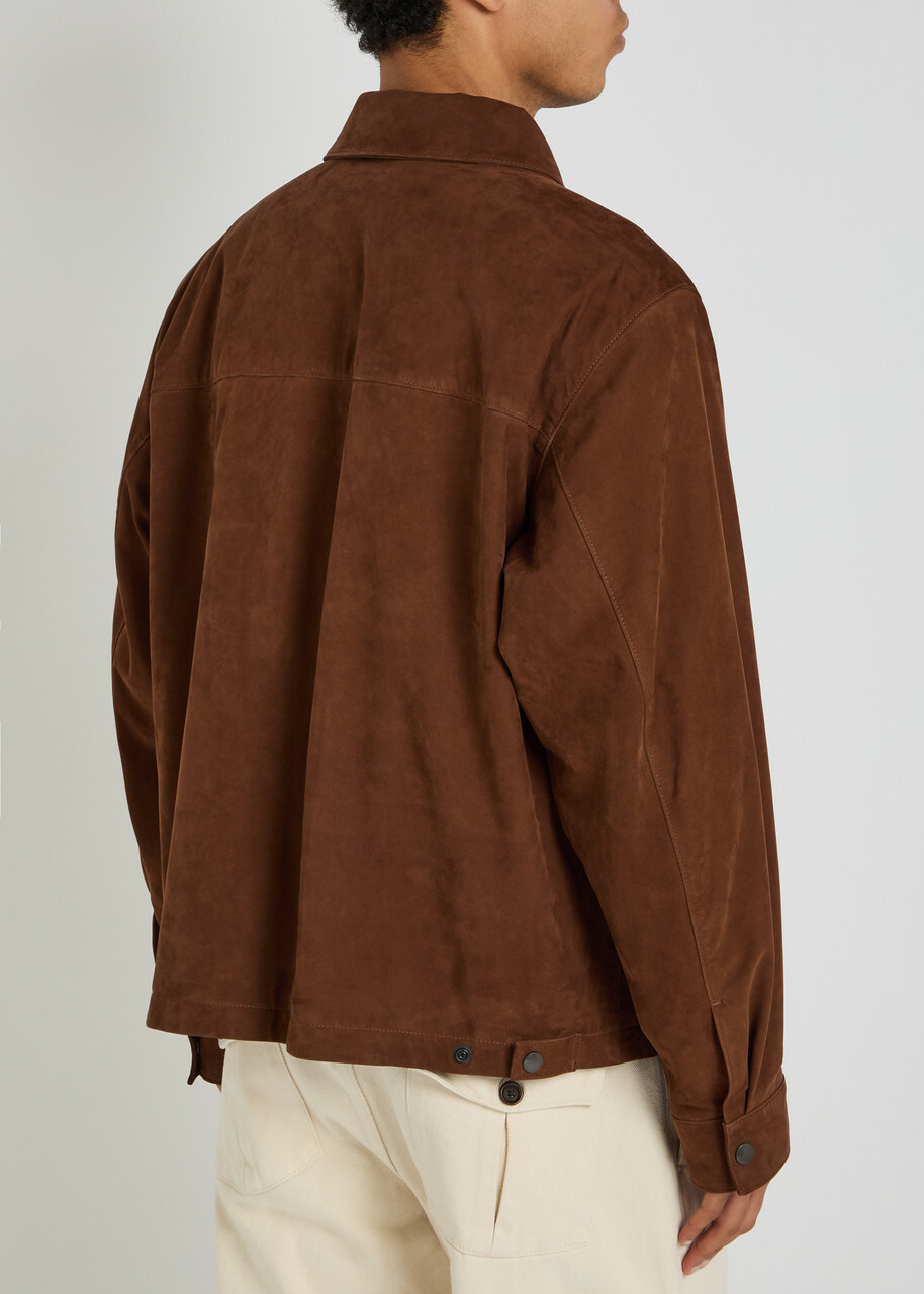 Lemaire Reporter Suede Jacket Brown