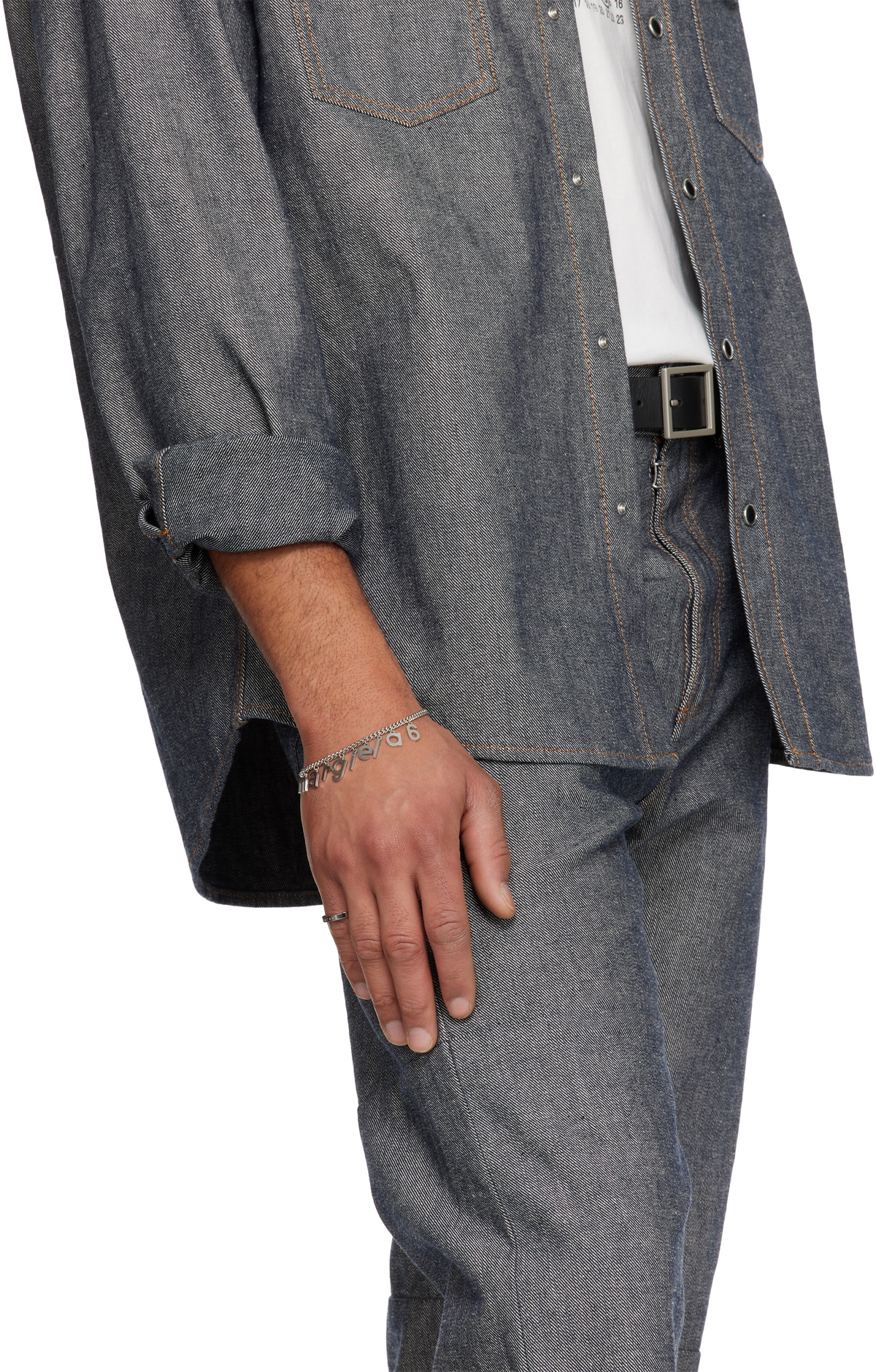 MM6 Maison Margiela Silver Letter Logo Bracelet MM6 Maison MM6 Maison Margiela Silver Letter Logo Bracelet MM6 Maison