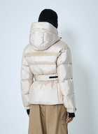 Moncler Grenoble Belted Down Jacket With Faux Fur Trim