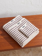 TEKLA - Set of Three Striped Organic Cotton Towels - Neutrals