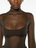AISLING CAMPS Grey Modern Mist Sheer Long Sleeve Top
