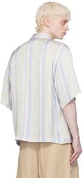 King & Tuckfield Off-White Notch Collar Wrap Shirt