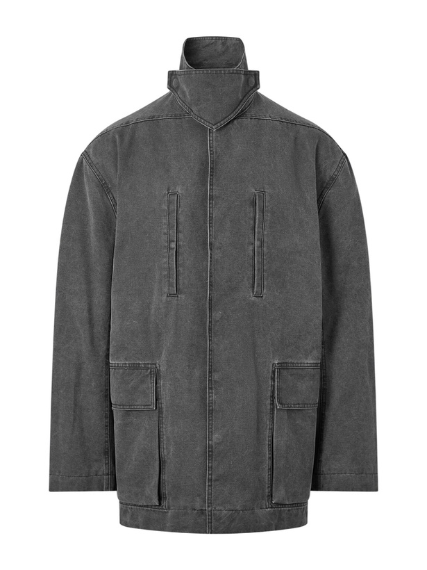 Photo: Rick Owens - Padded Washed Cotton-Canvas Coat - Gray