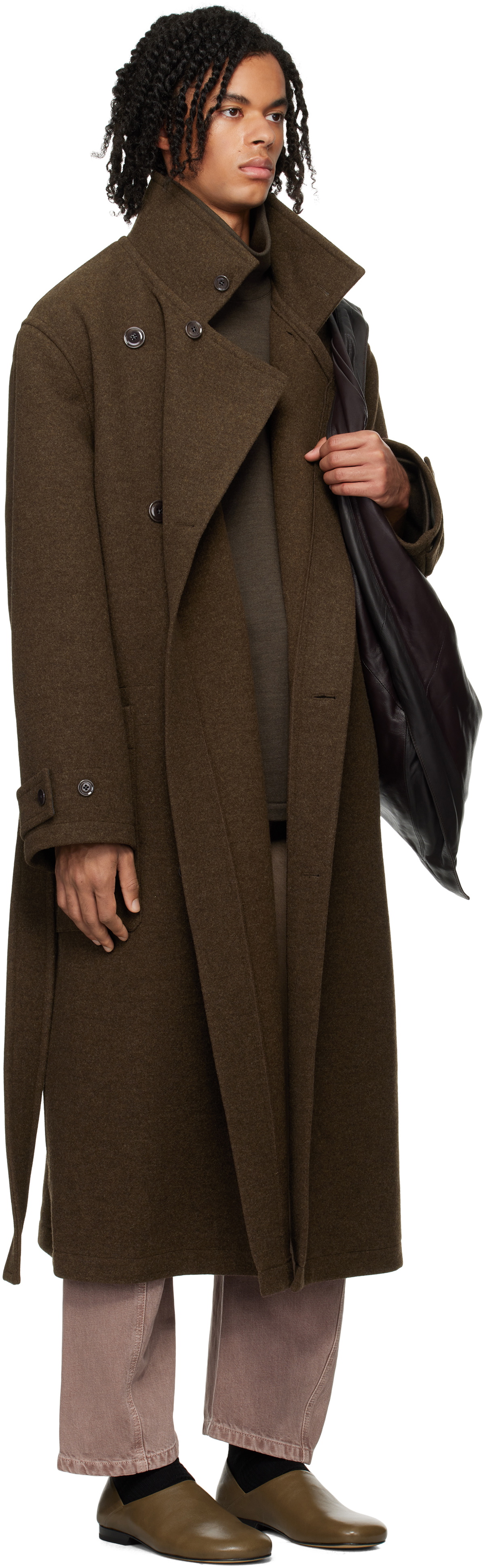 LEMAIRE Brown Wrap Coat Lemaire