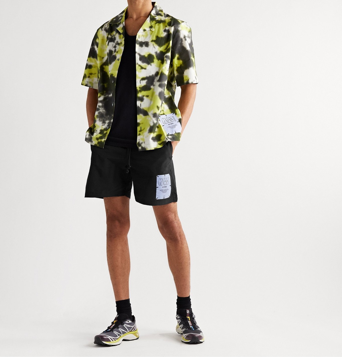 MCQ - Appliquéd Shell Drawstring Shorts - Black