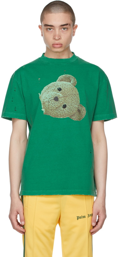 Photo: Palm Angels Green GD Bear Head Classic T-Shirt