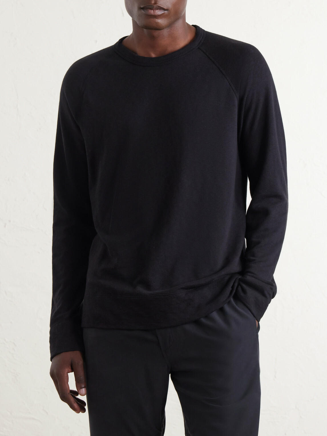 James Perse - Garment-Dyed Loopback Supima Cotton-Jersey Sweatshirt - Black