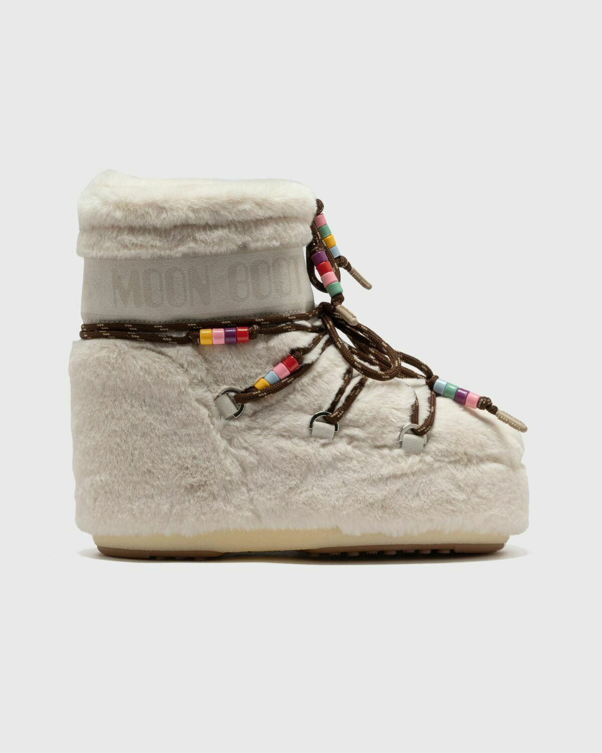 Moon Boot Mb Icon Low Faux Fur Beads Beige Boots Moon Boot