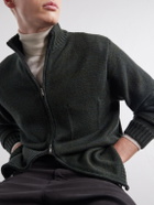 Inis Meáin - Wool and Linen-Blend Zip-Up Cardigan - Green