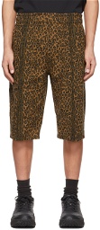 South2 West8 Brown Leopard Army String Shorts