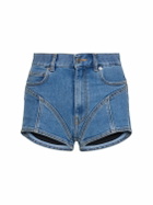 MUGLER Cotton Denim Shorts