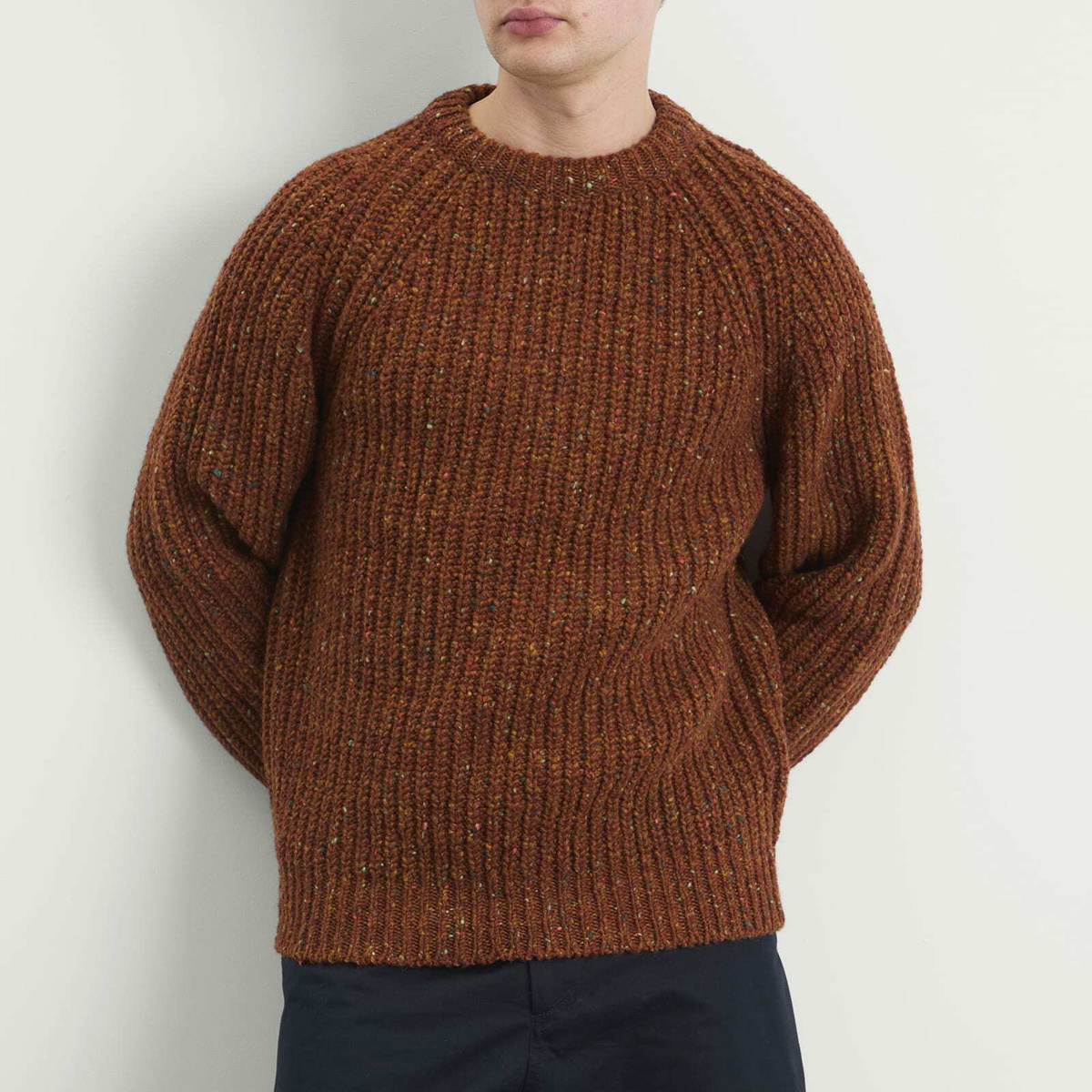 Howlin by Morrison Men's Howlin' Taste Of The Future Rib Crew Neck Jumper in Mars