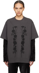 Song for the Mute Gray 'Black Foliage' Long Sleeve T-Shirt