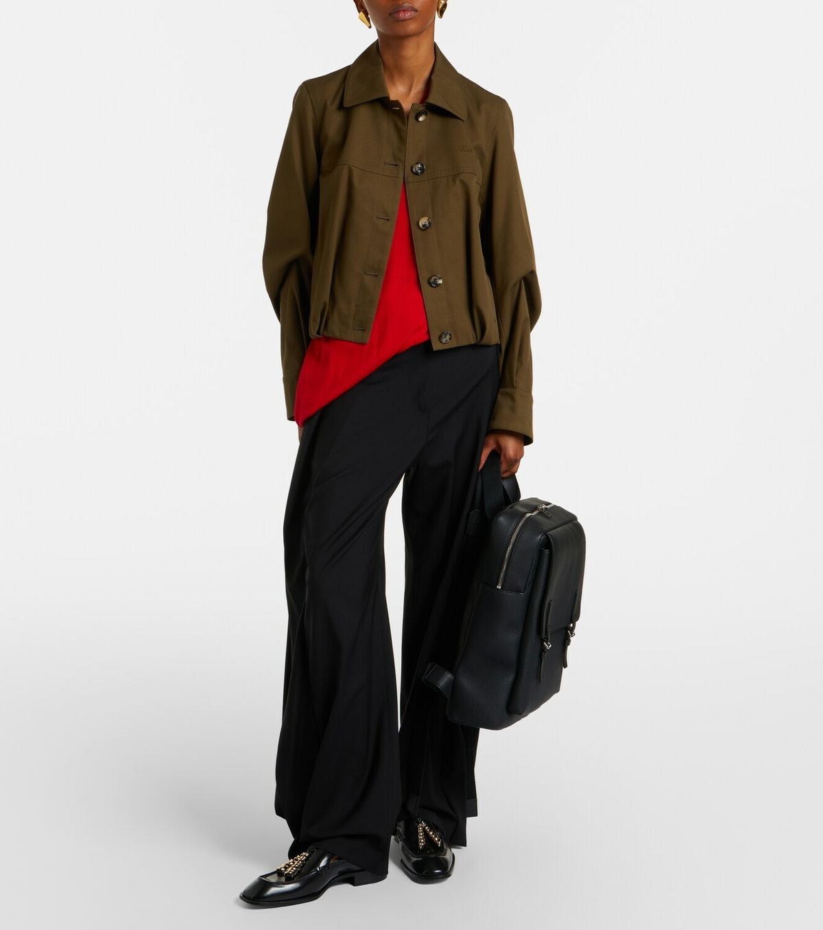 Loewe Military leather backpack