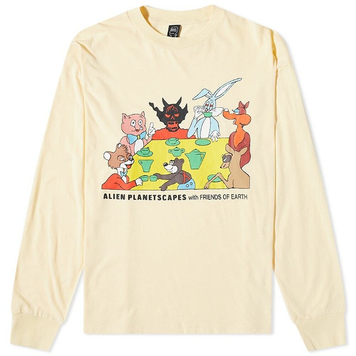 Photo: Brain Dead Men's Round Table Long Sleeve T-Shirt in Natural