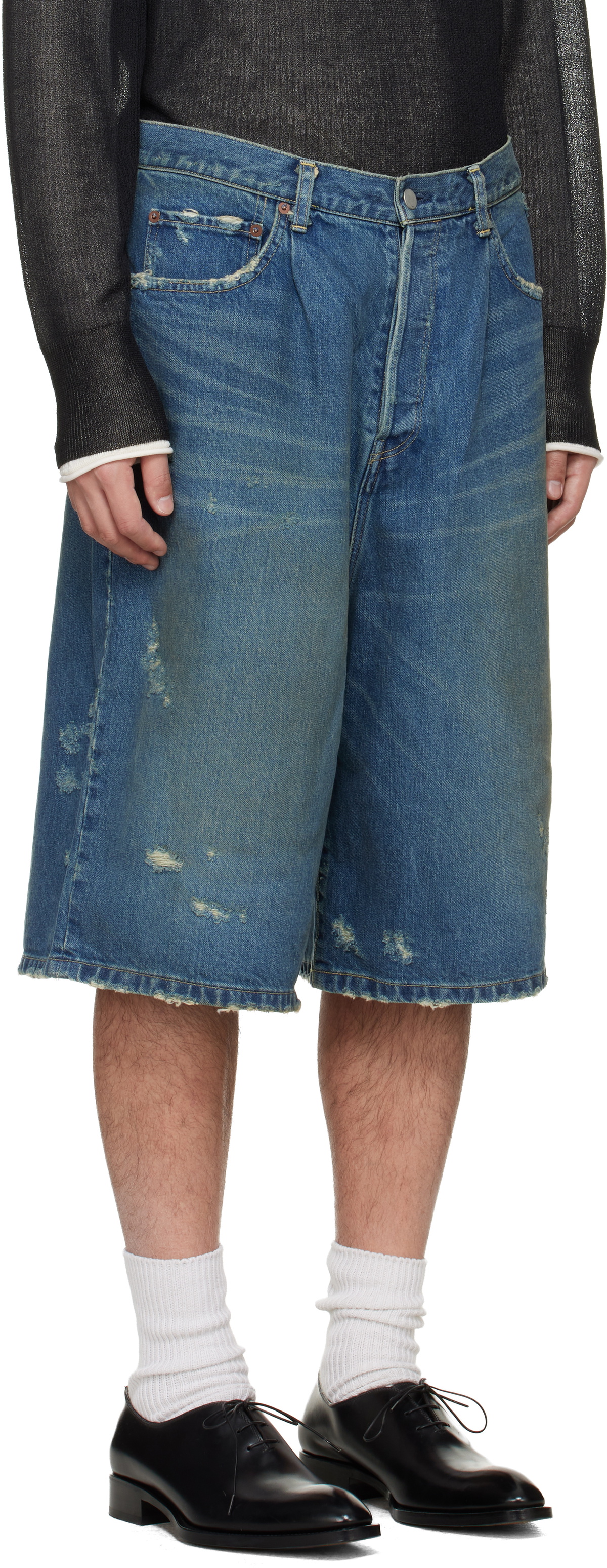 ssstein Blue Baggy Denim Shorts