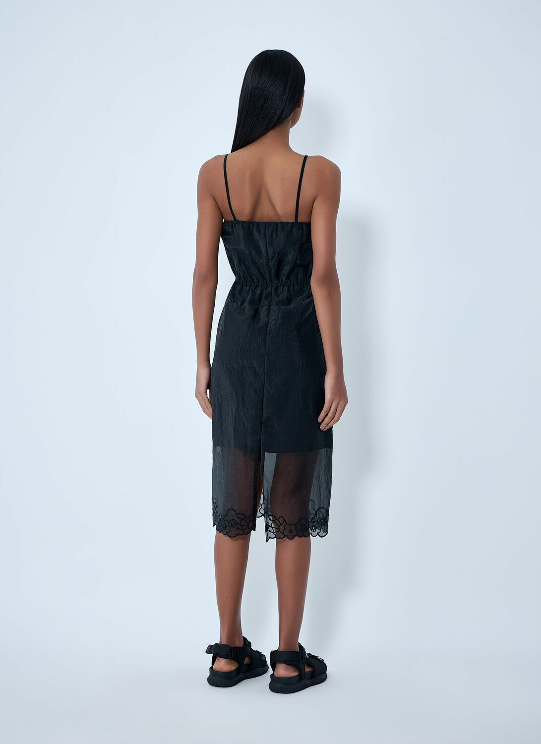 Cecilie Bahnsen Sheer Overlay Midi Dress