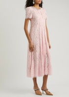 Self-portrait Sequin-embellished Lace Midi Dress Pink