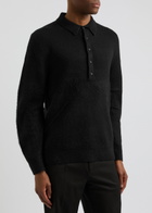 Helmut Lang Apex Knitted Polo Shirt Black