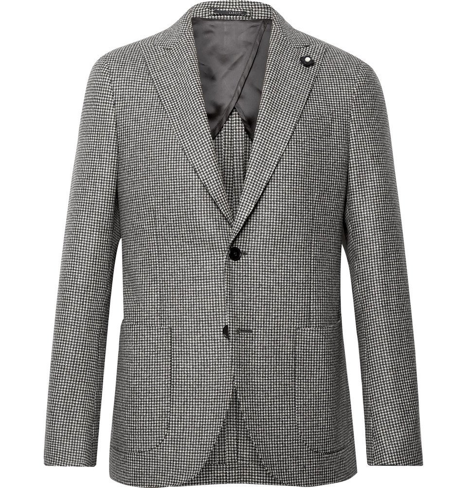 Lardini - Slim-Fit Puppytooth Wool Suit Jacket - Black Lardini