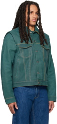 Bianca Saunders Blue Larda Leather Jacket