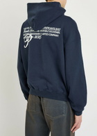 Picante Gallery Logo-print Hooded Cotton Sweatshirt Navy