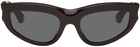 Burberry Burgundy Classic Oval Sunglasses