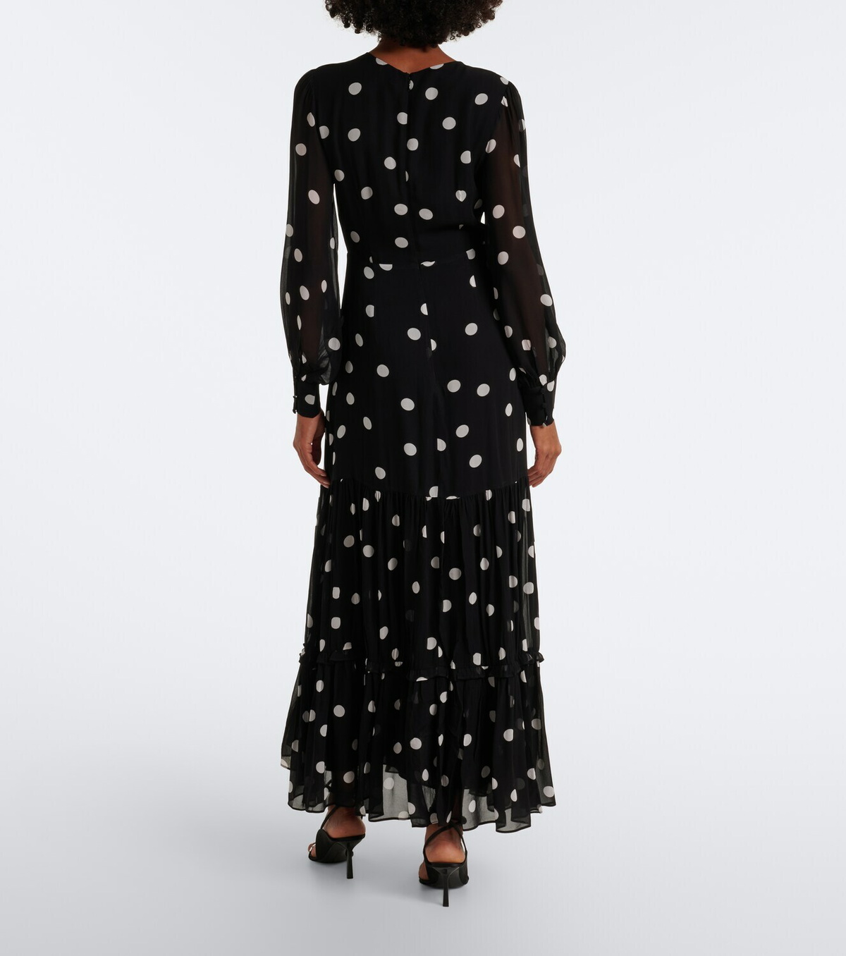 Rixo Elsie polka-dot georgette midi dress
