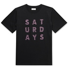 Saturdays NYC - Foam Grid Logo-Print Cotton-Jersey T-Shirt - Black