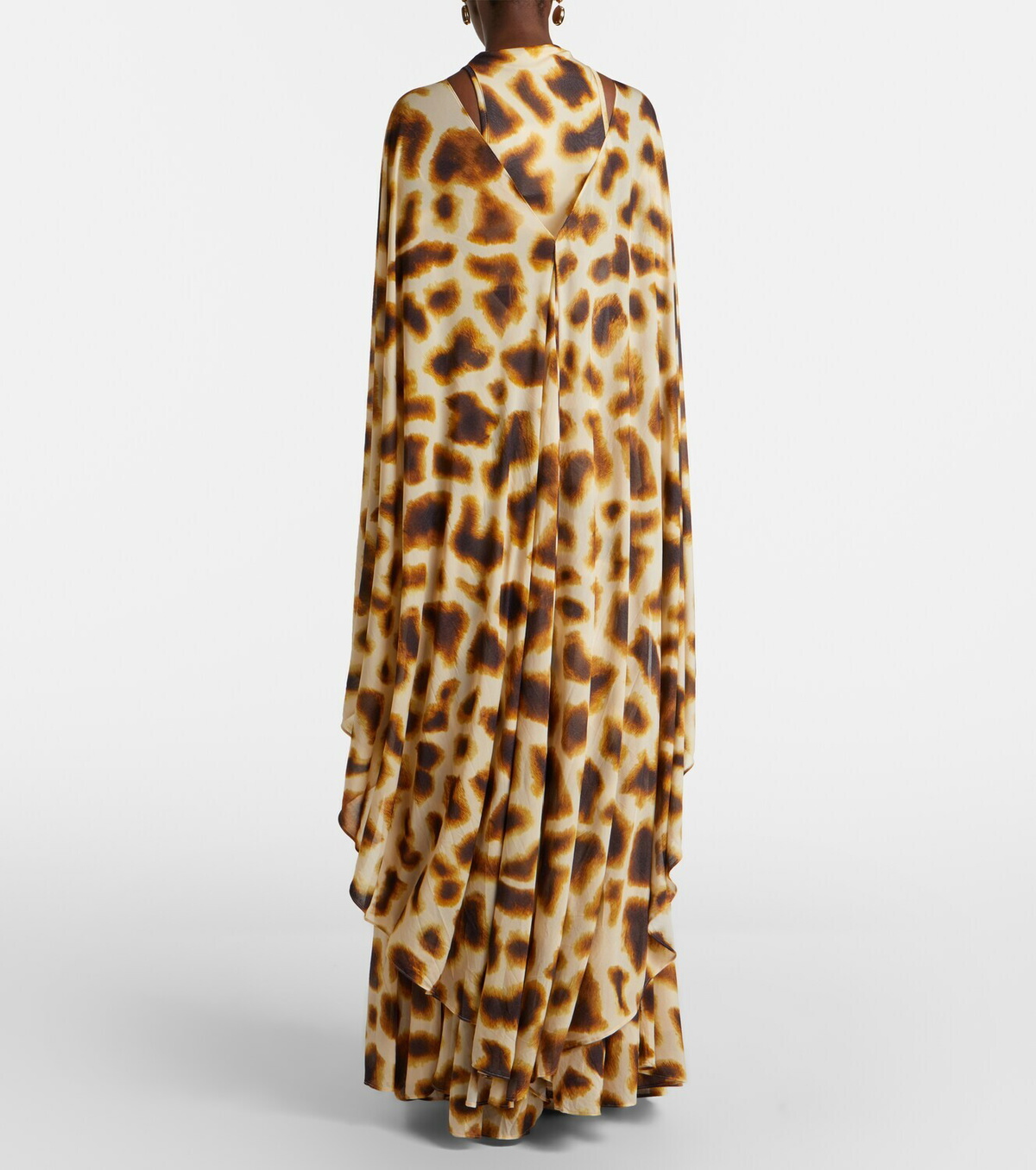Christopher Esber Printed draped caped gown