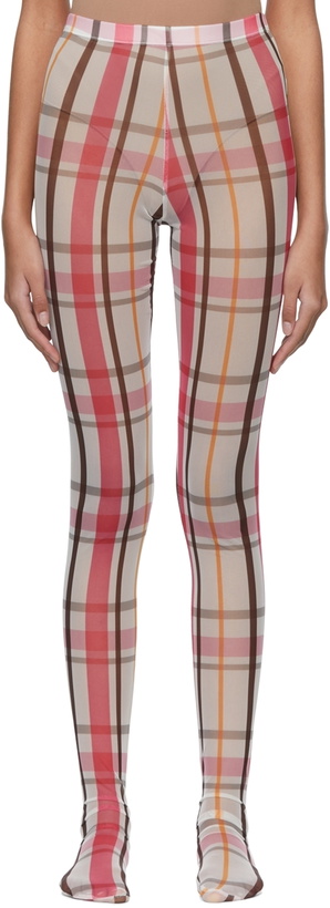 Photo: SHUTING QIU Pink Mesh Look 1 Plaid Tights