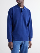 Drake's - Indigo-Dyed Cotton-Piqué Polo Shirt - Blue