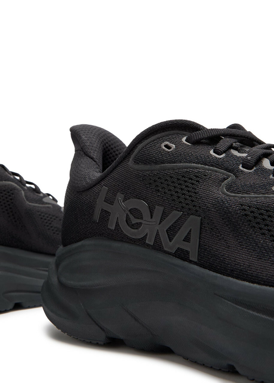 Hoka Clifton 10 Mesh-knit Sneakers Black