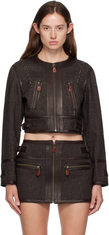 Photo: R13 Brown Stitch Details Crewneck Jacket