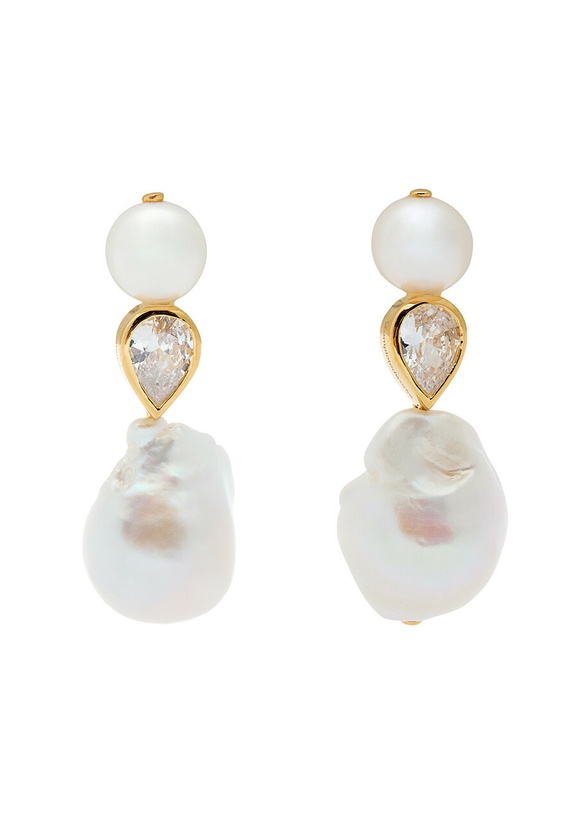 Photo: Completedworks Pulp 14kt Gold-plated Drop Earrings - Pearl - One Size