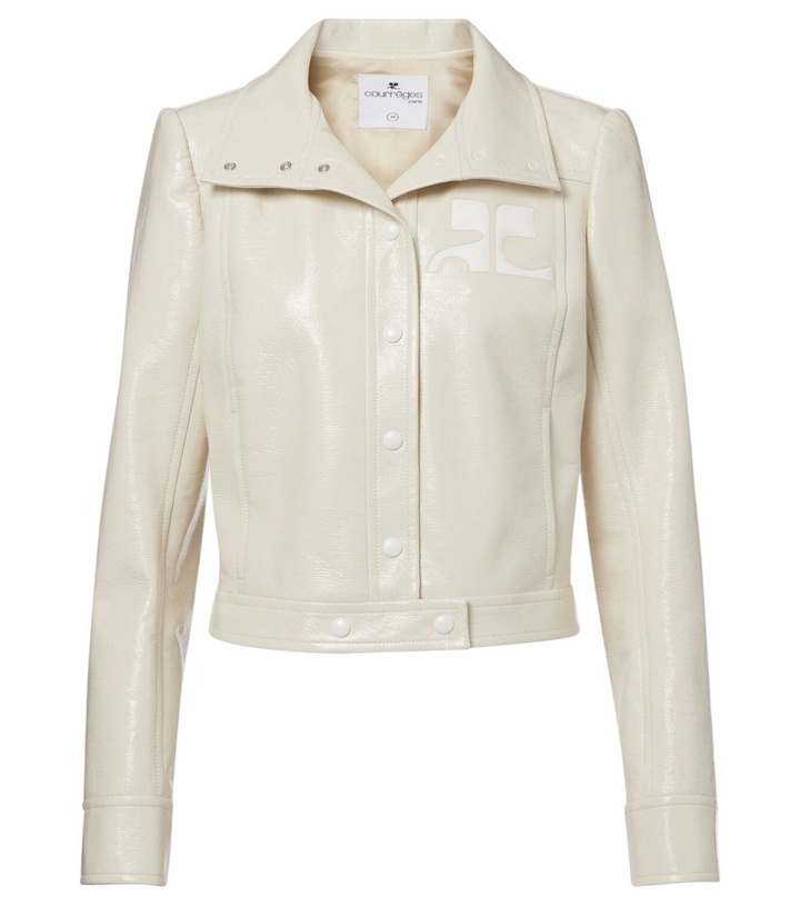 Photo: Courrèges Logo faux leather jacket