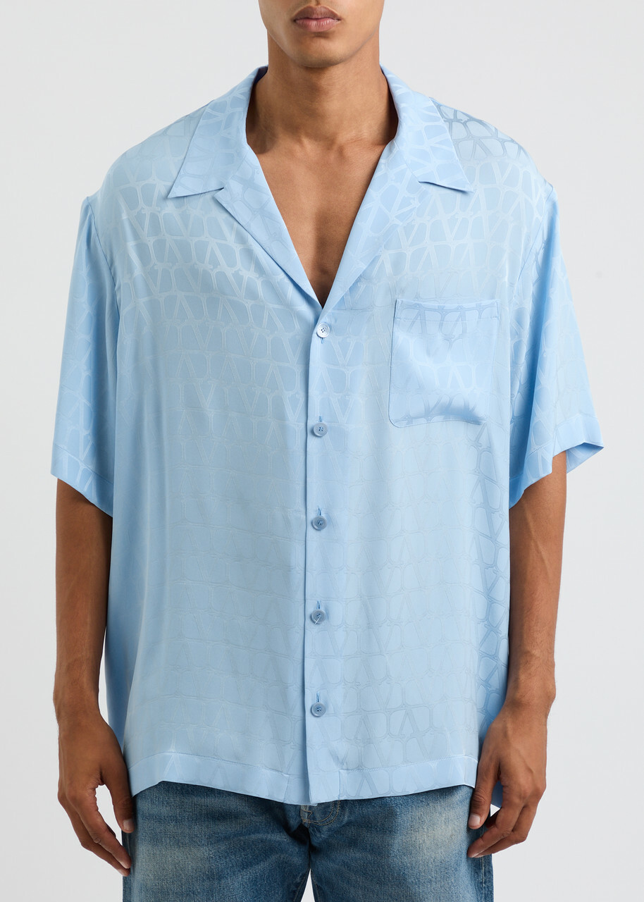 1975 Valentino Lemon & Blue Silk Shirt