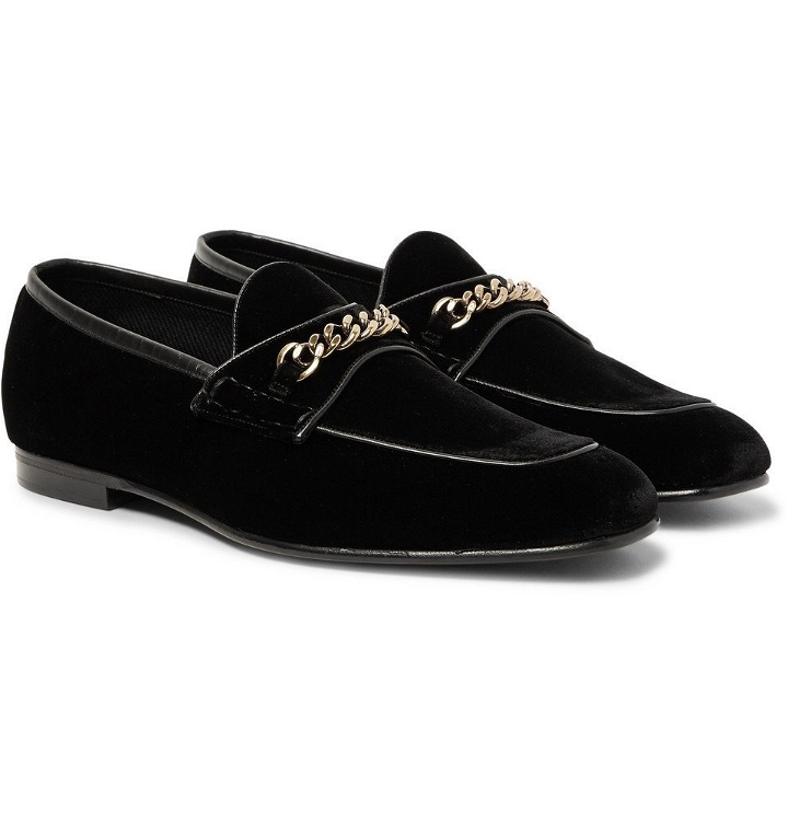 Photo: TOM FORD - Chain-Trimmed Velvet Loafers - Men - Black