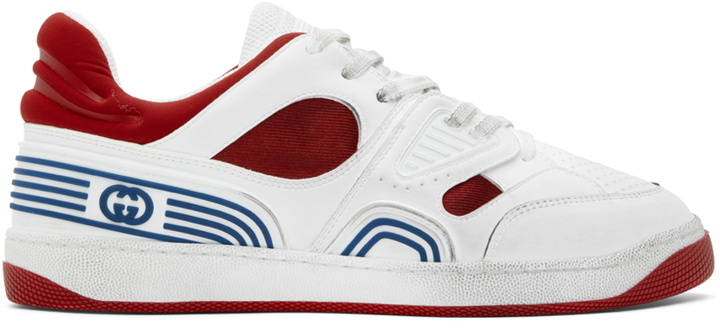 Photo: Gucci Red & White Basket Sneakers