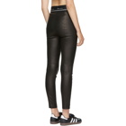 T by Alexander Wang Black Stretch Leather Logo Trousers