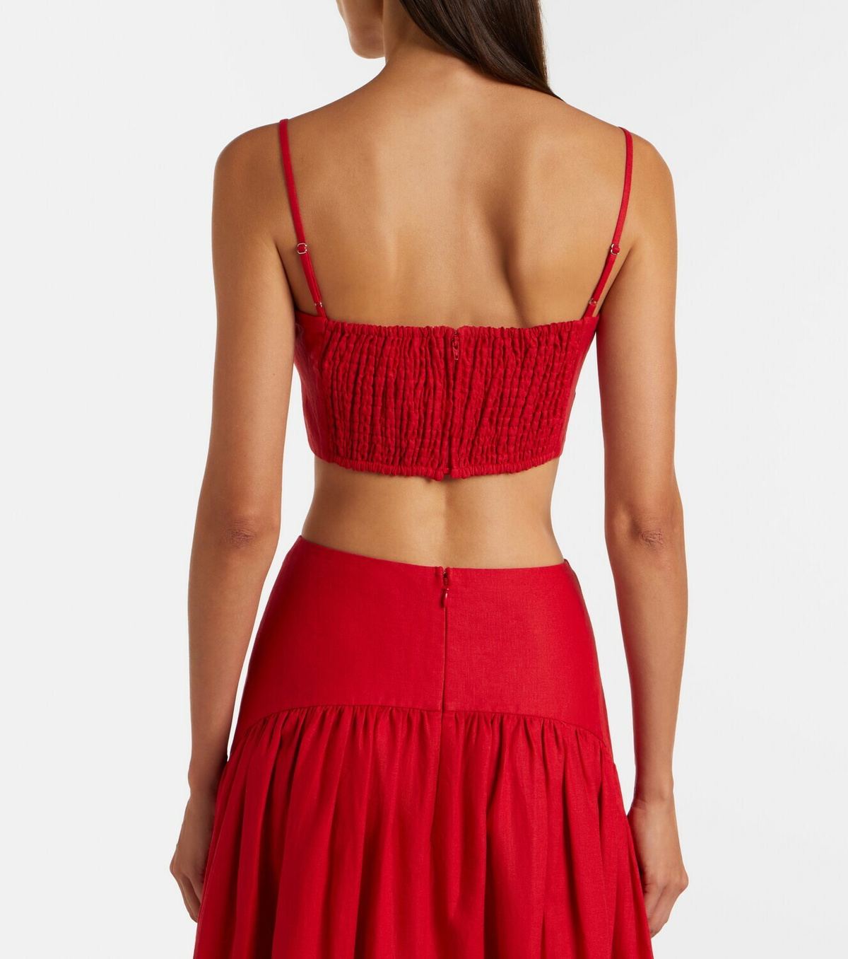 Staud Federico linen crop top