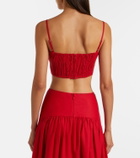 Staud Federico linen crop top