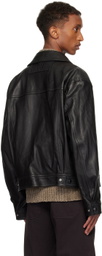 Solid Homme Black Minimal Leather Jacket